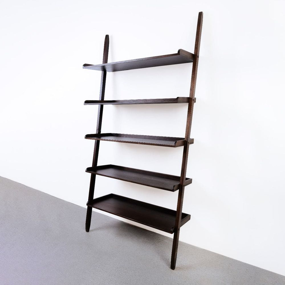 Clifford Leaning Mahogany Bookcase-France & Son-FL1546-Bookcases & Cabinets-2-France and Son
