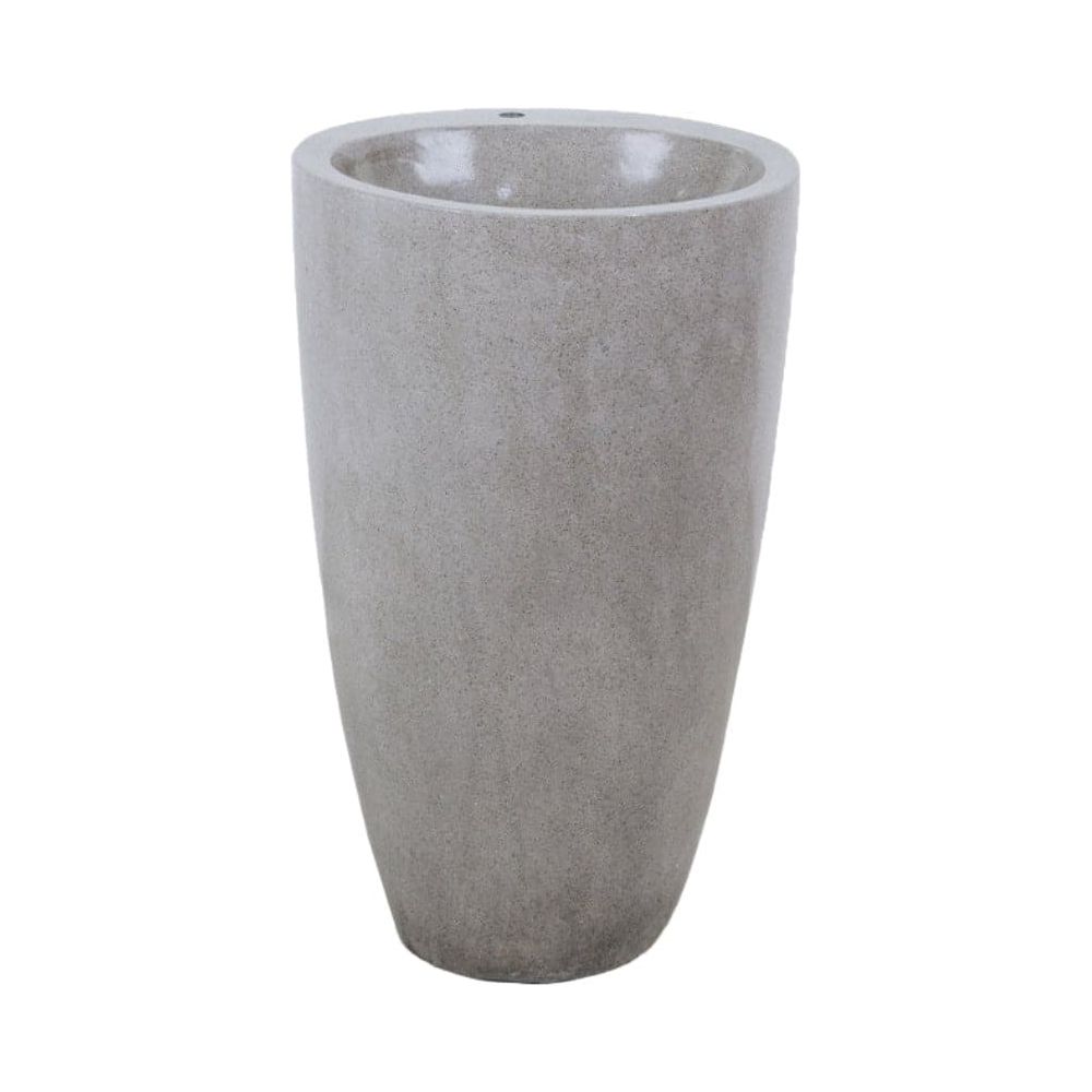 Alani Stone Pedestal Sink-France & Son-FL1605GREY-Bathroom Sinks-2-France and Son