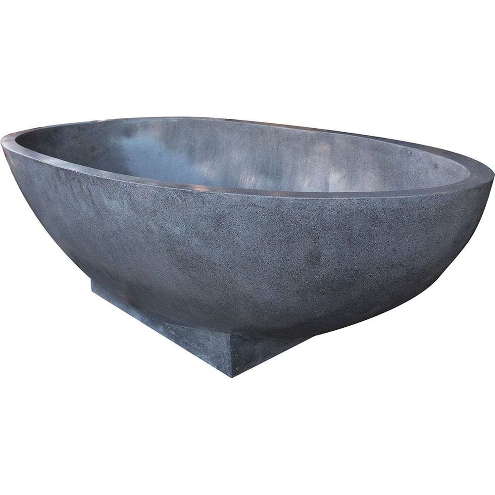 Terrazzo Stone Freestanding Bath Tub - Grey-France & Son-FL1701STONE-Bathtubs-7-France and Son