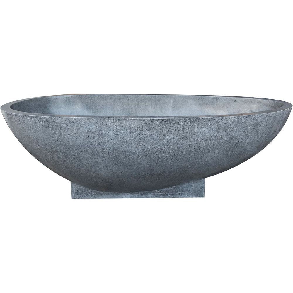 Terrazzo Stone Freestanding Bath Tub - Grey-France & Son-FL1701STONE-Bathtubs-1-France and Son