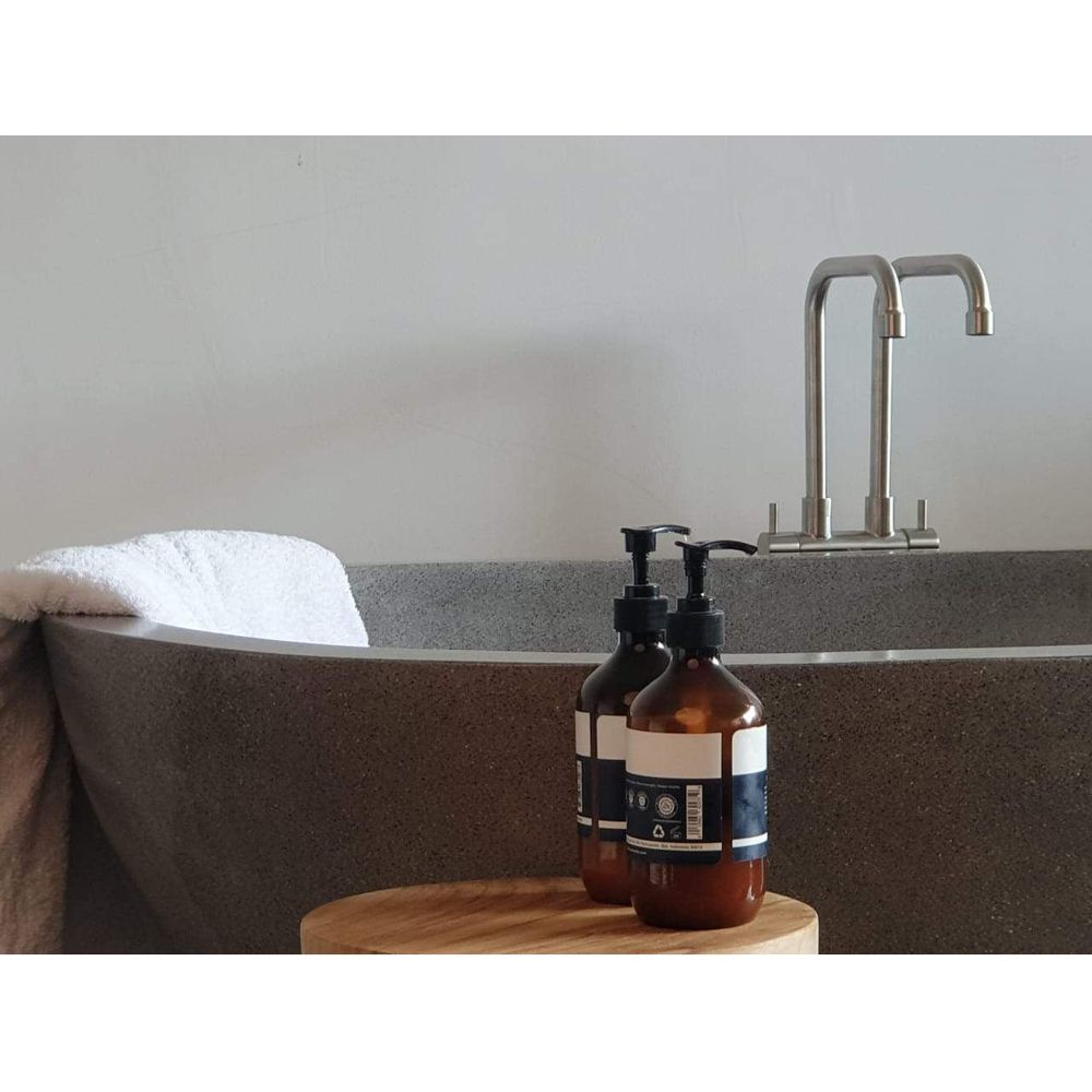 Terrazzo Stone Freestanding Bath Tub - Grey-France & Son-FL1701STONE-Bathtubs-3-France and Son