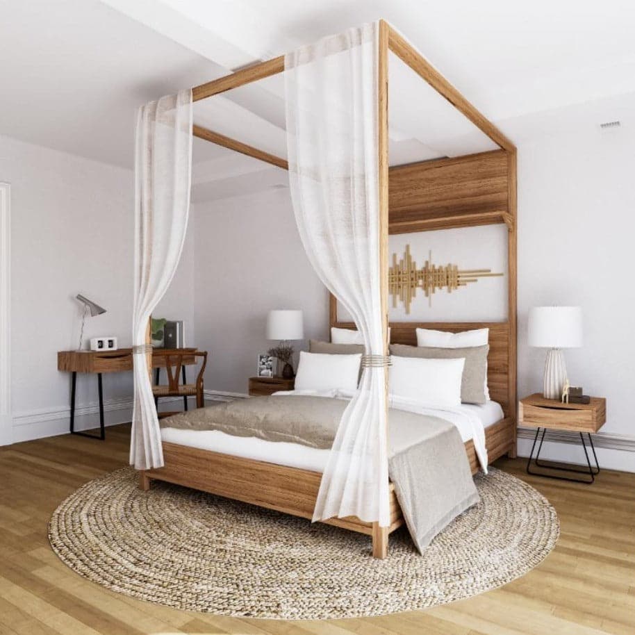 Martindale Canopy Bed-France & Son-FL1909-Q-BedsQueen-1-France and Son