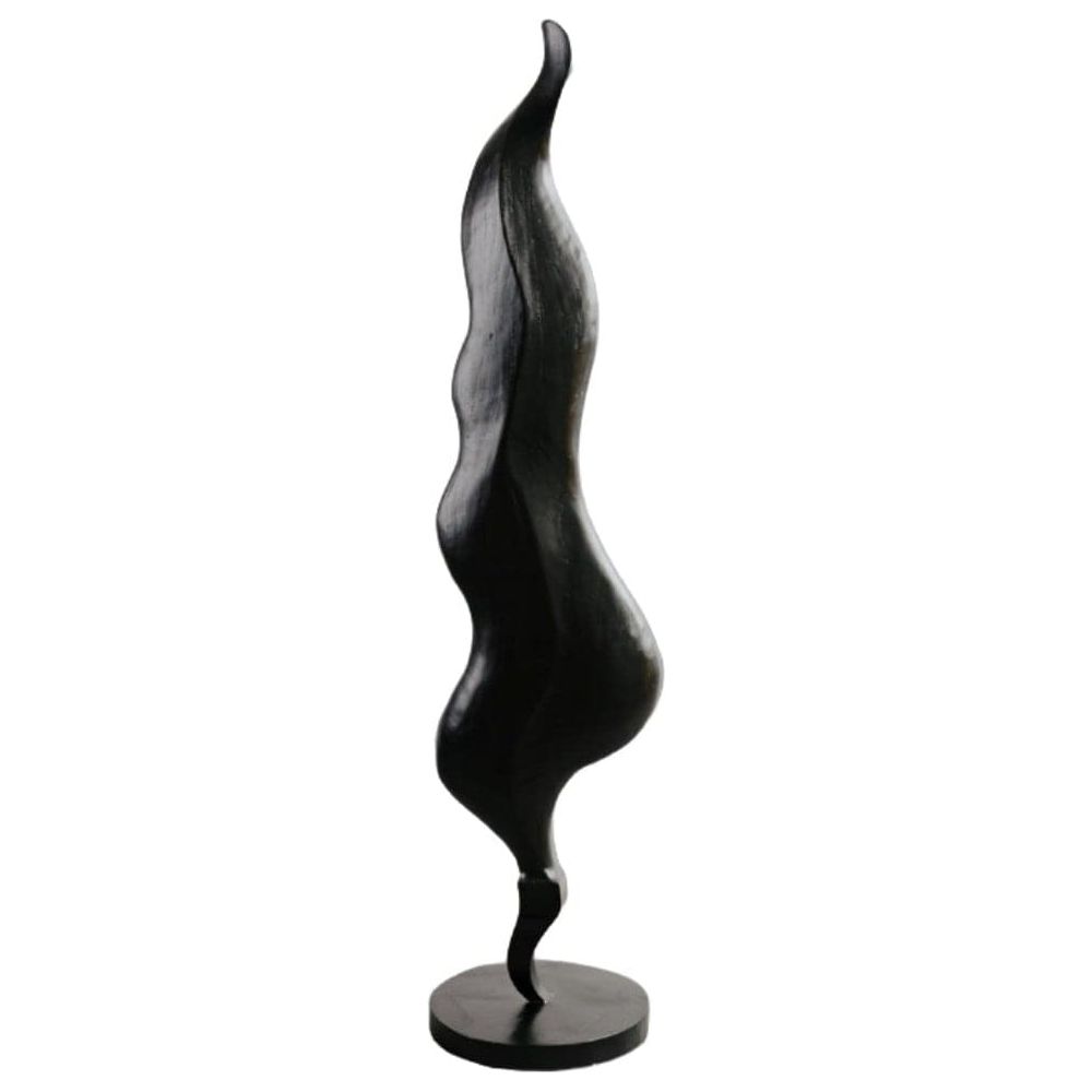 Eternal Flame Black Wood Floor Sculpture-France & Son-FL2003BLK-Decorative Objects-1-France and Son