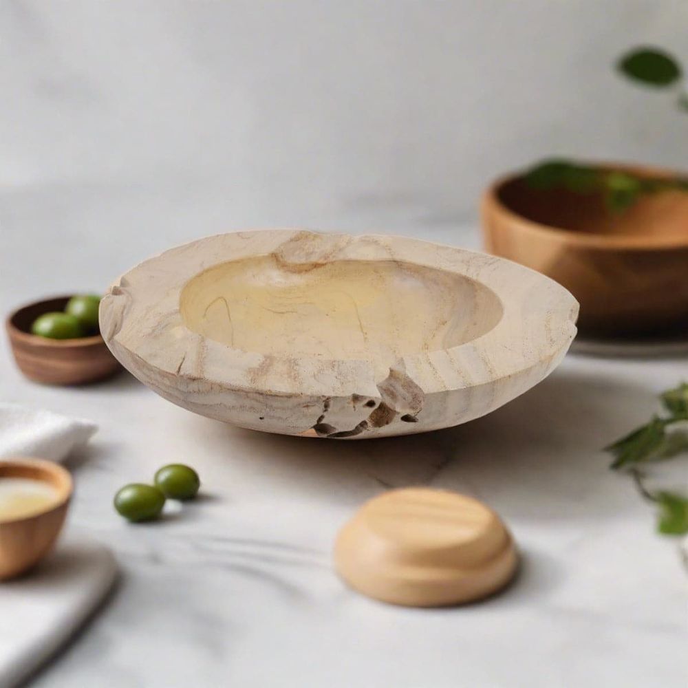 Organic Modern Teak Bowl-France & Son-FL9011WHTS-BowlsSmall-Ivory-7-France and Son