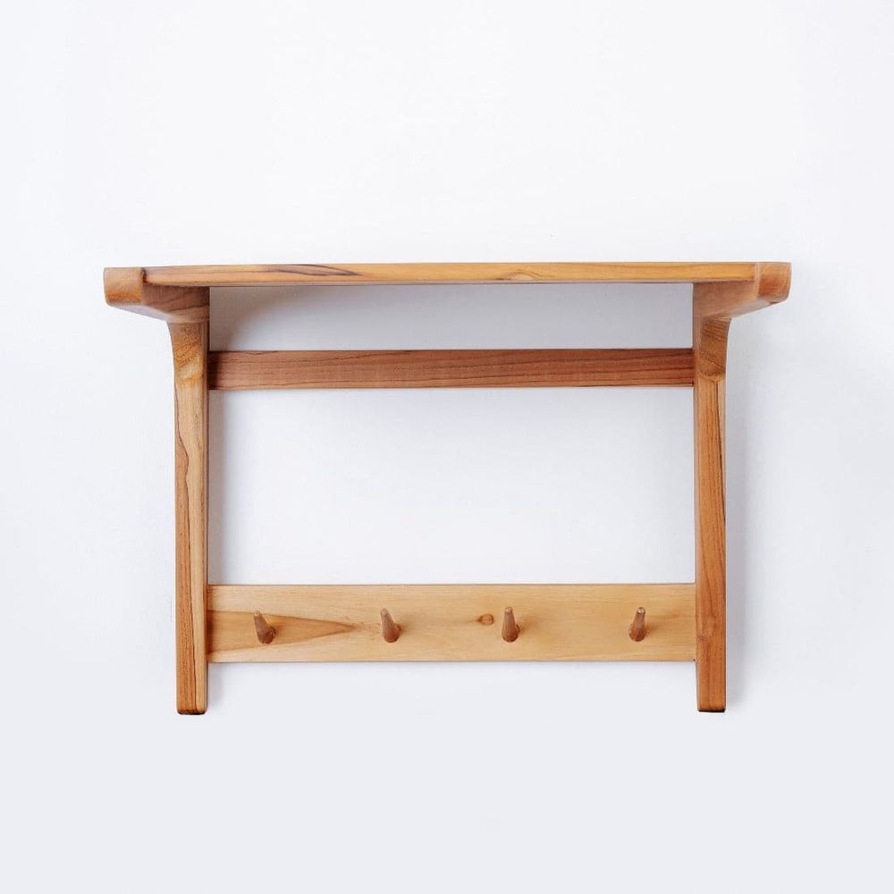 Jeanneret Teak Rack with Shelf-France & Son-FL9032-Wall Decor-5-France and Son