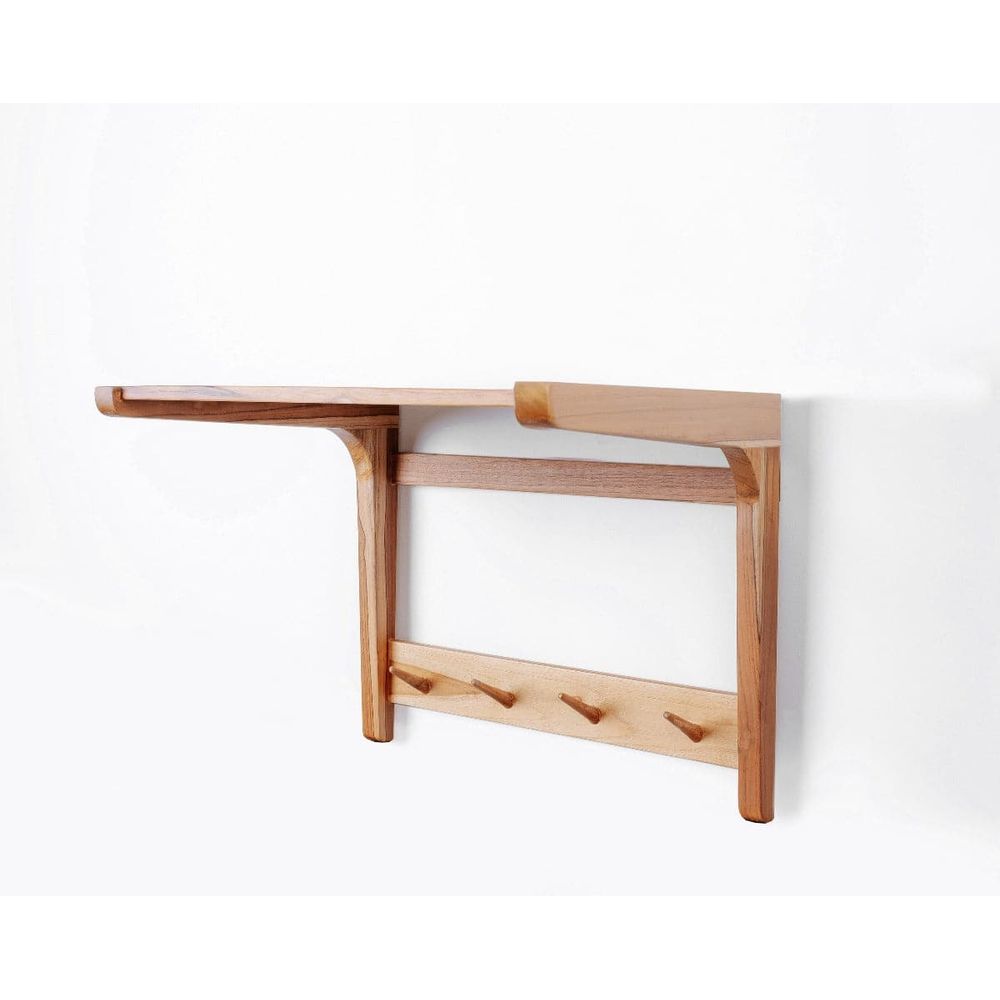 Jeanneret Teak Rack with Shelf-France & Son-FL9032-Wall Decor-1-France and Son