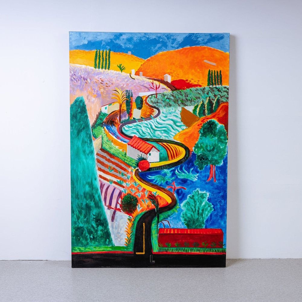 Not Hockney 2 Oil on Canvas-France & Son-FL9104-Wall Art-2-France and Son