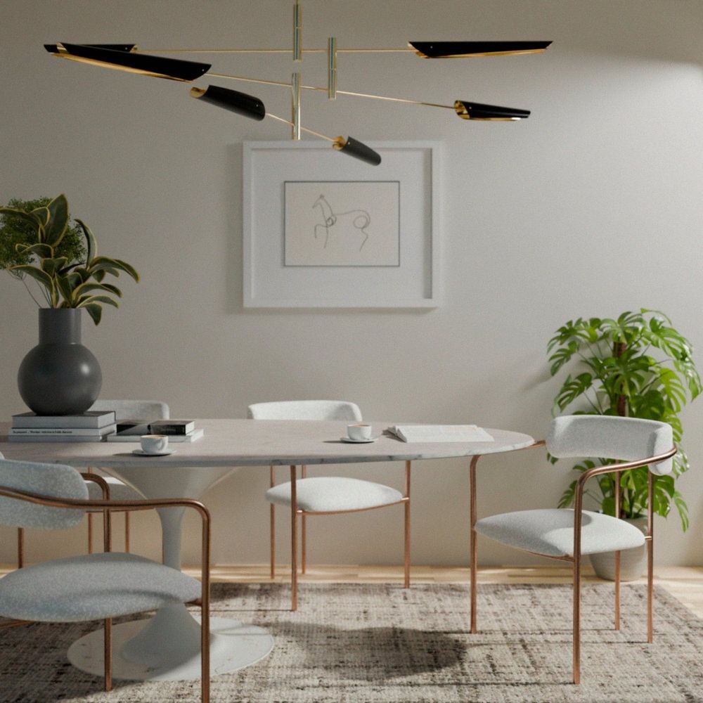 Jagger Dining Chair with White Boucle and Rose Gold Frame