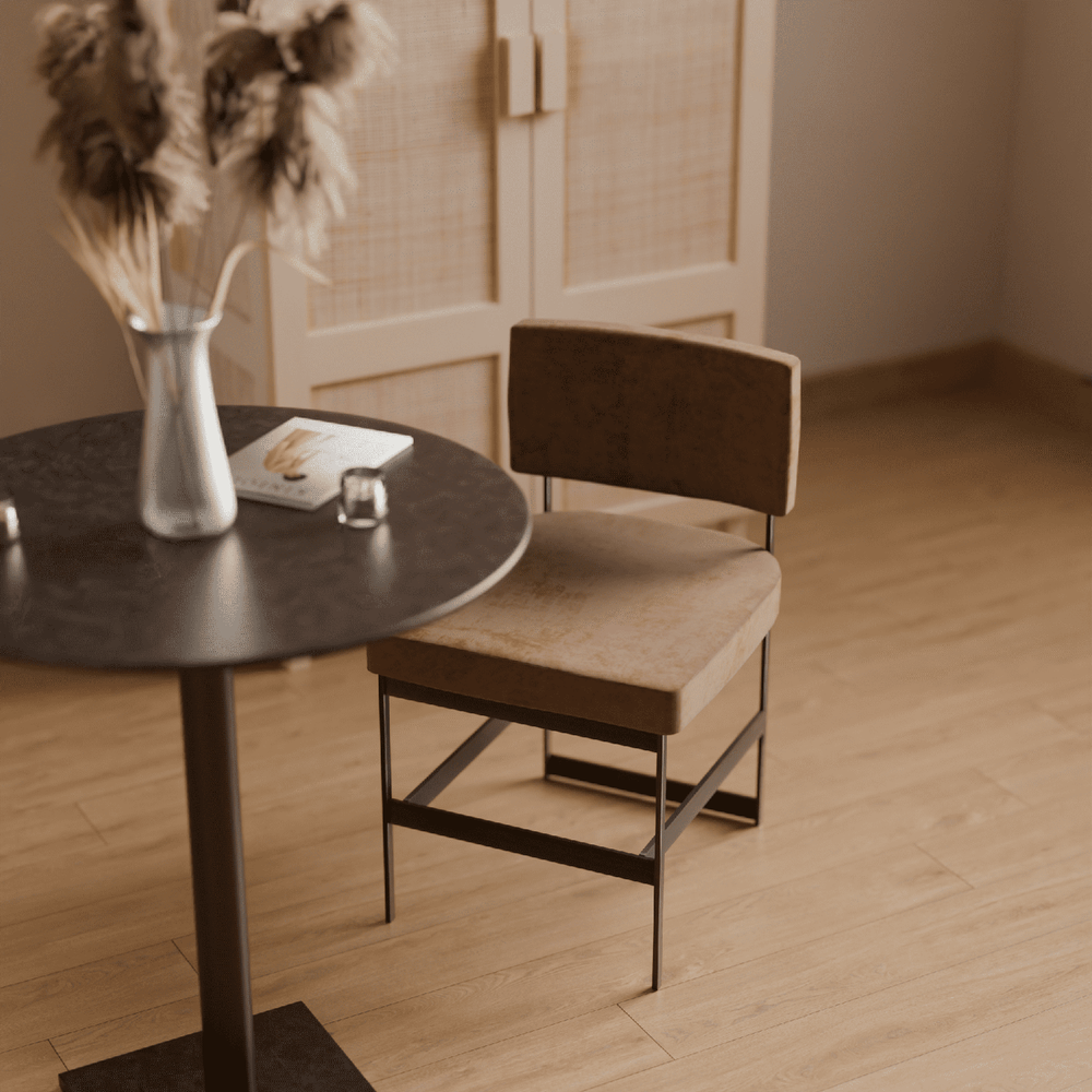 Baylor Dining Chair with Brushed Bronze Frame