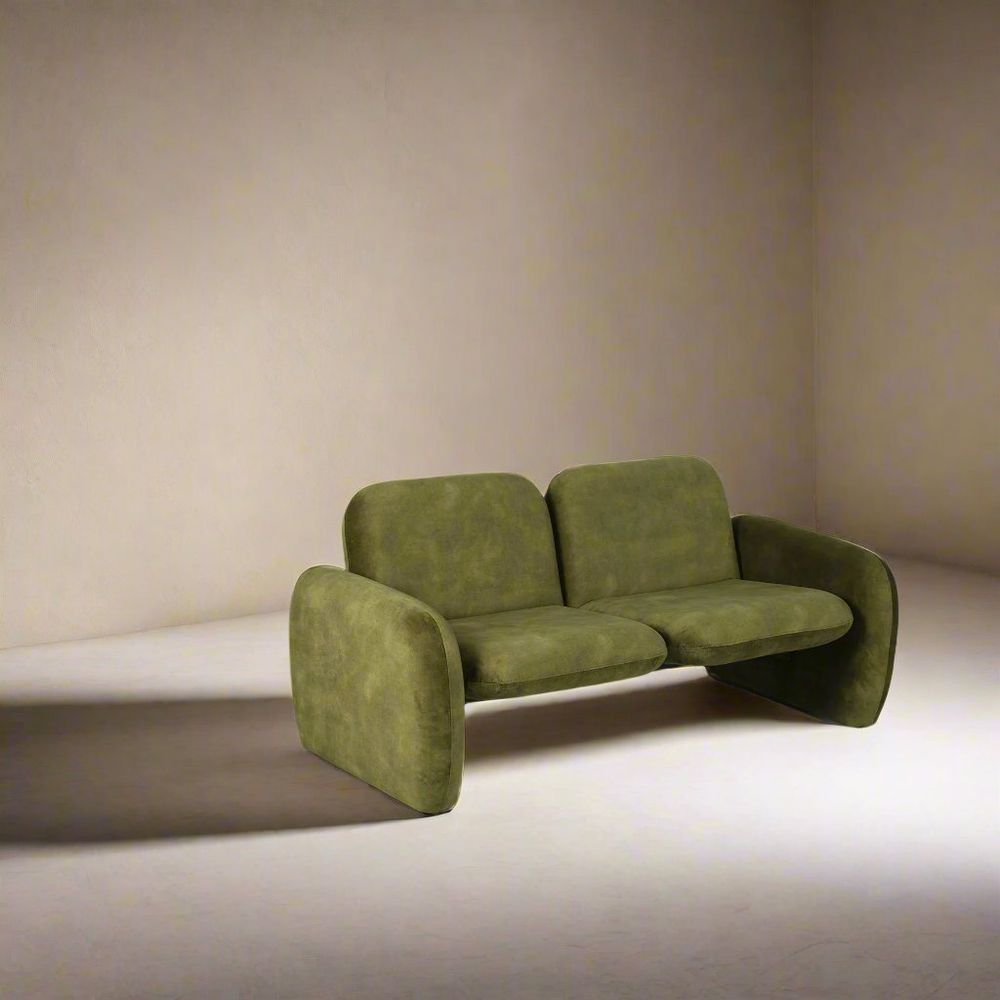 Tablet Two Seater Sofa - Olive Green