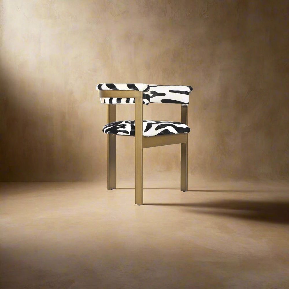 Dearcy Dining Chair With Zebra Hide