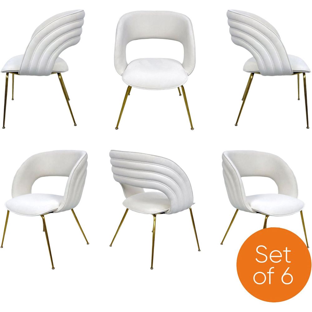 Orb Channeled Back Dining Chair - Set of 6