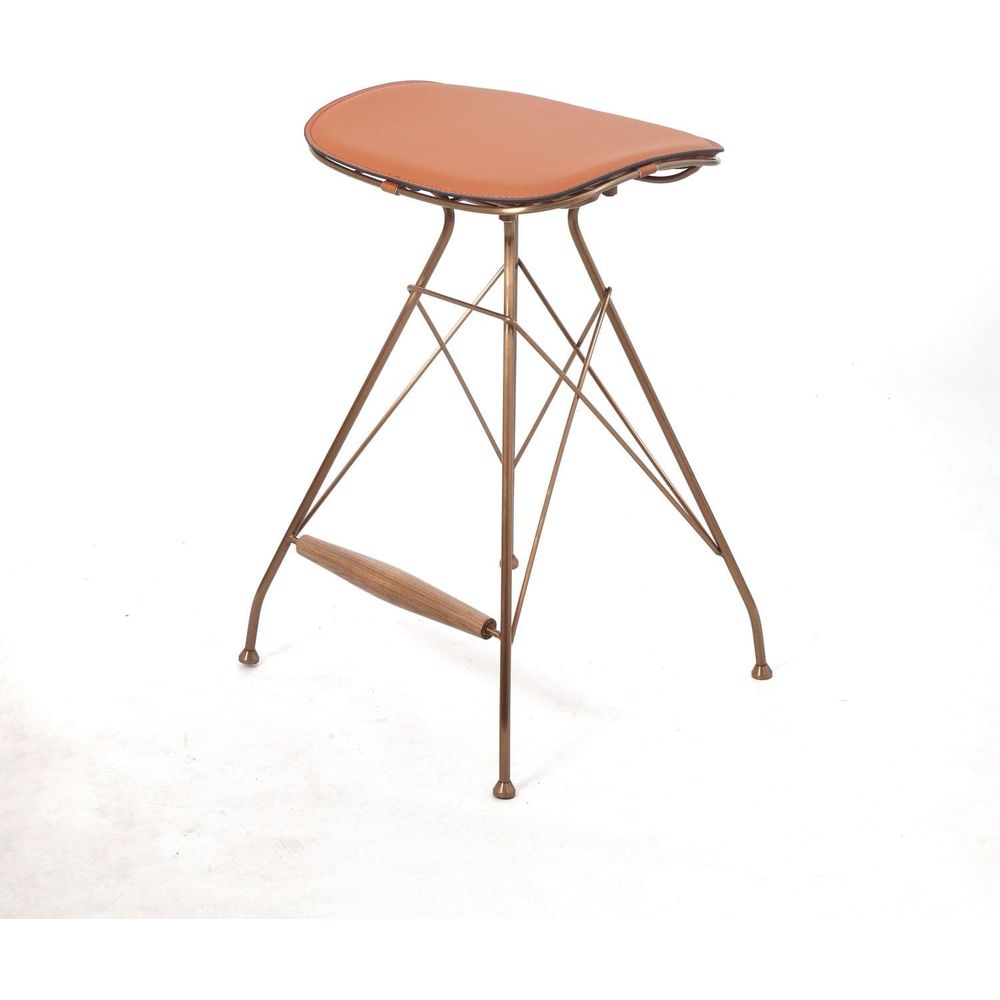 Odilia Counter Stool-France & Son-FMS018C-BRNRGLD-Dining Chairs-2-France and Son