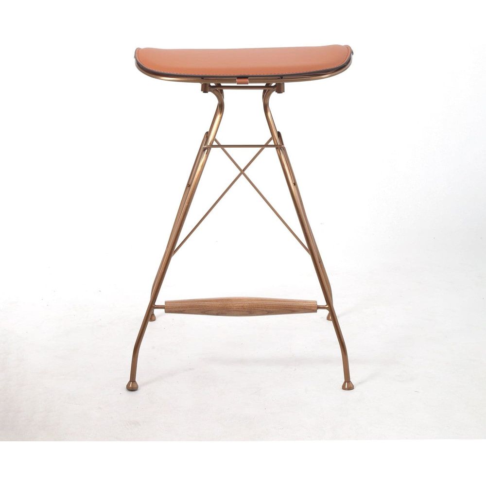 Odilia Counter Stool-France & Son-FMS018C-BRNRGLD-Dining Chairs-1-France and Son