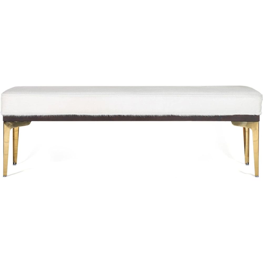 Stiletto Hair on Hide Bench - 55" - White