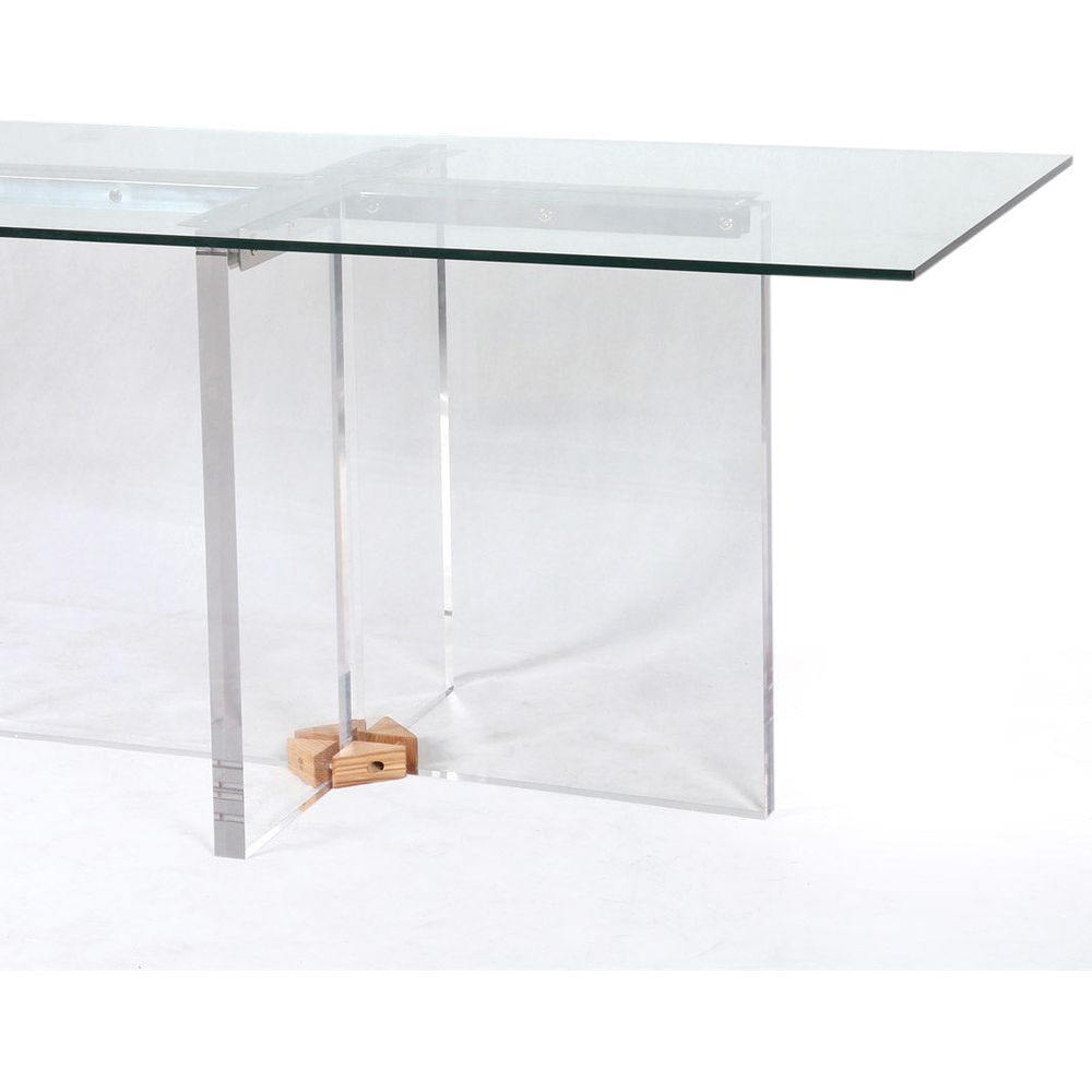 Acrylic X Pedestal Dining Table Base