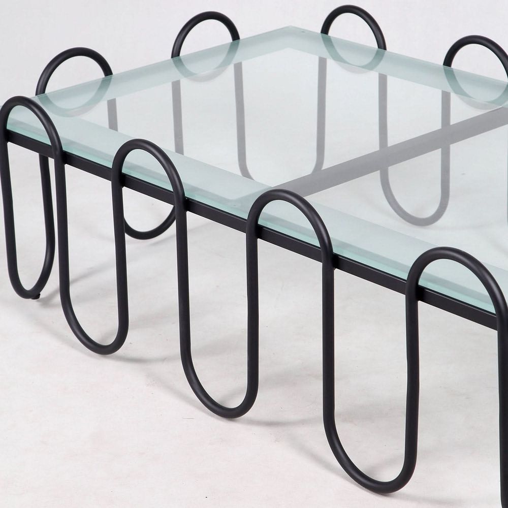 Ripple Rectangle Coffee Table with Glass Top