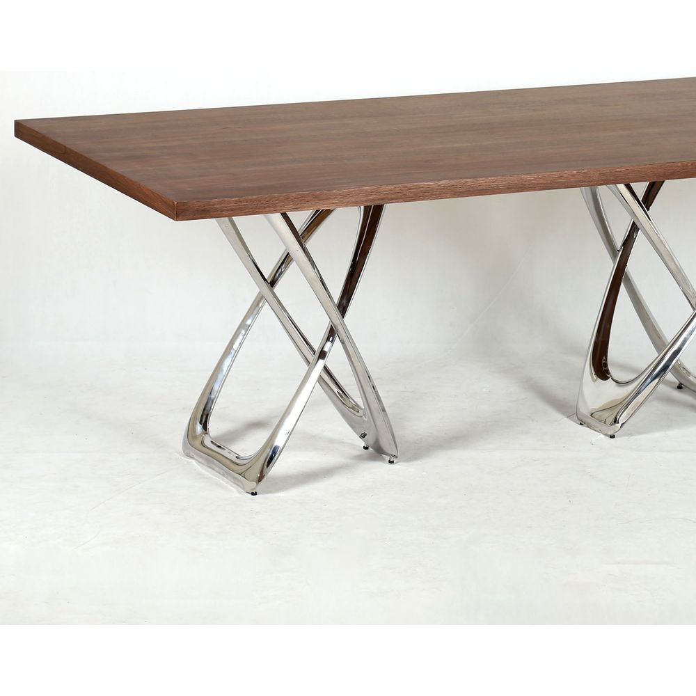 Balloon X Dining Table with Walnut Top
