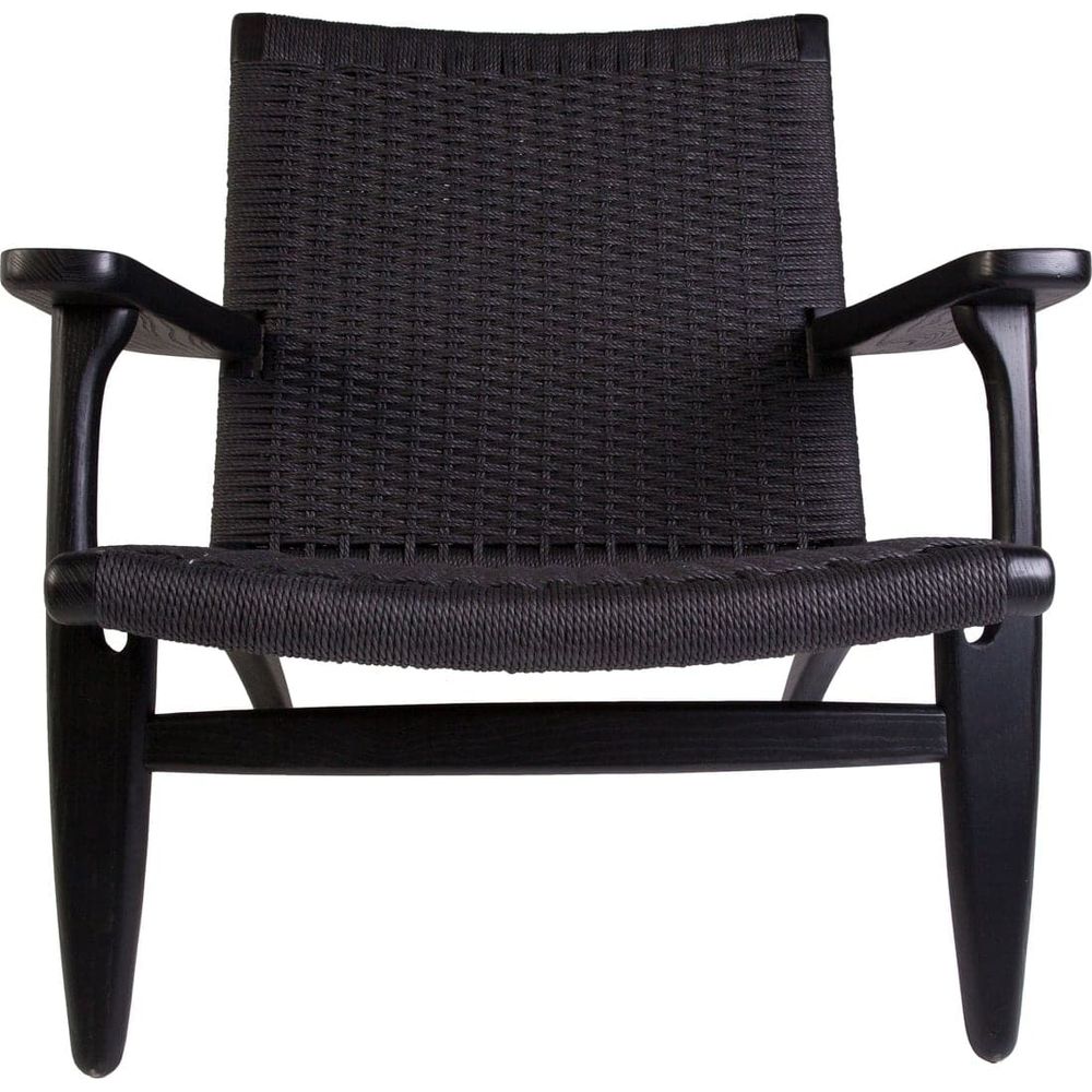 Wegner CH25 Lounge Chair-France & Son-FRC086BLKBLK-Lounge ChairsBlack-Single-13-France and Son