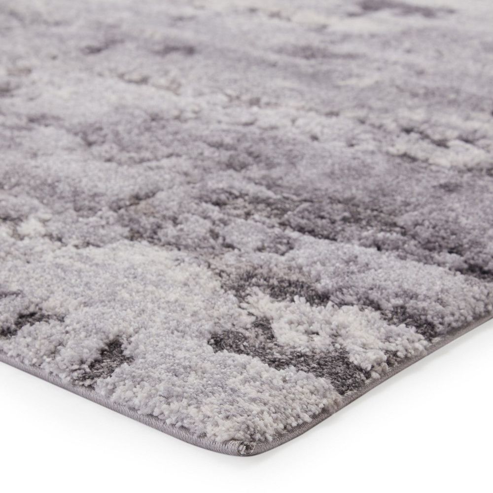 Merine Chaz Abstract Gray/ Ivory Runner Rug (3'X10')