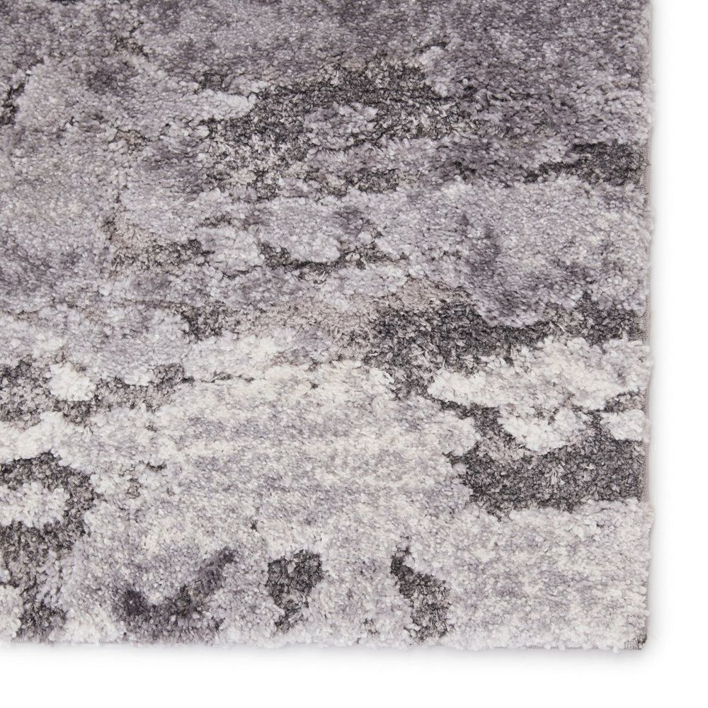 Merine Chaz Abstract Gray/ Ivory Runner Rug (3'X10')