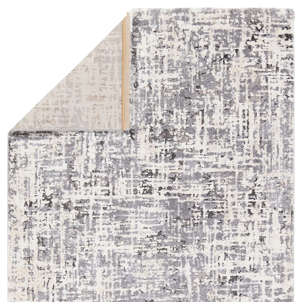 Merine Giulia Abstract Gray/Cream Runner Rug (3'X10')
