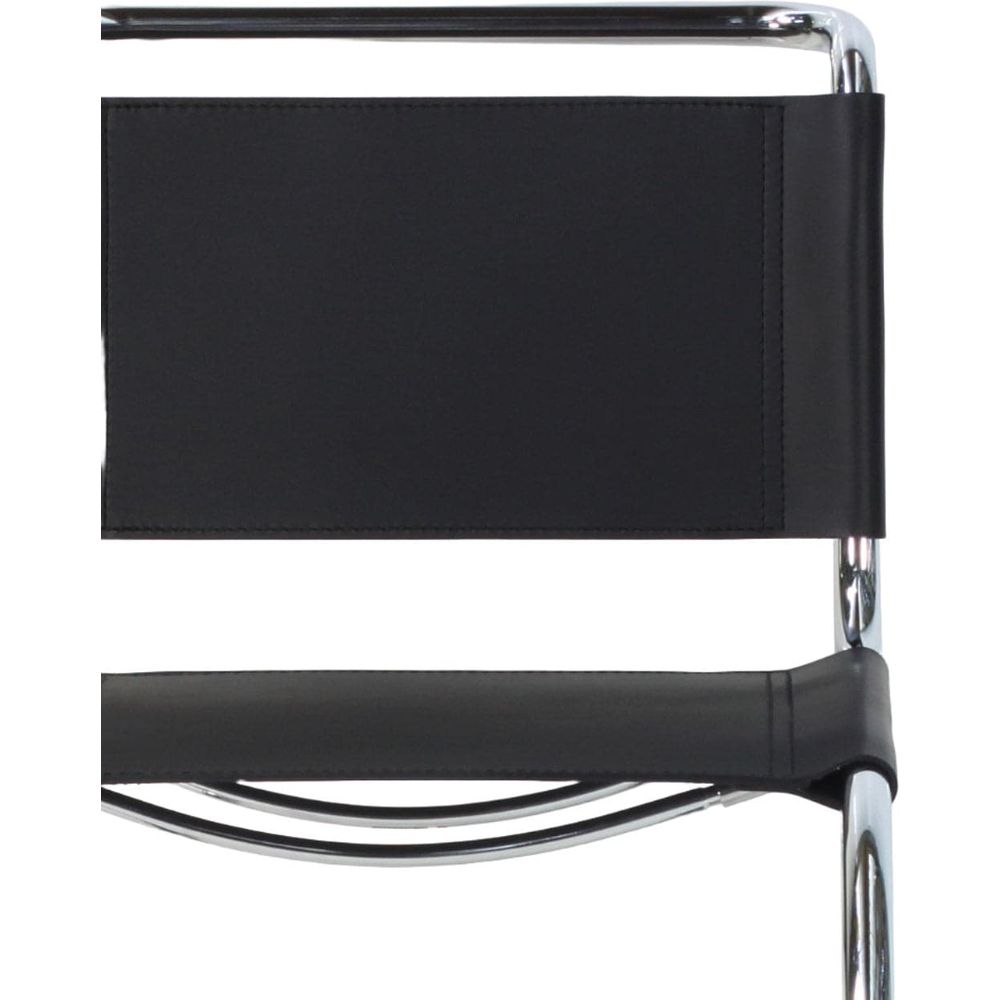 Italian Mies Van Der Rohe Leather Chair-France & Son-FSC120BLK-Dining ChairsSingle-3-France and Son