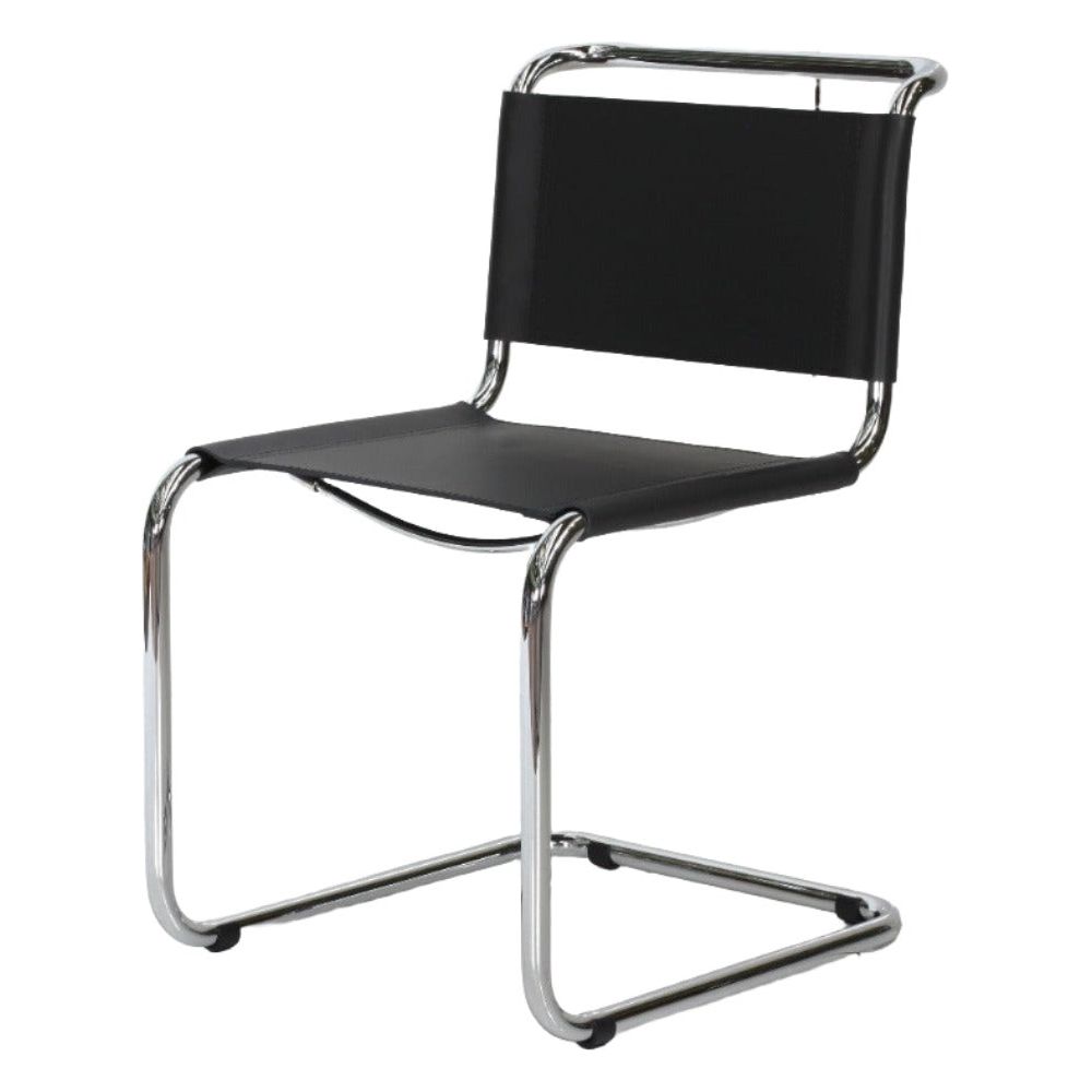 Italian Breuer B33 Cantilever Side Chair-France & Son-FSC132BLK-Dining ChairsSingle-1-France and Son
