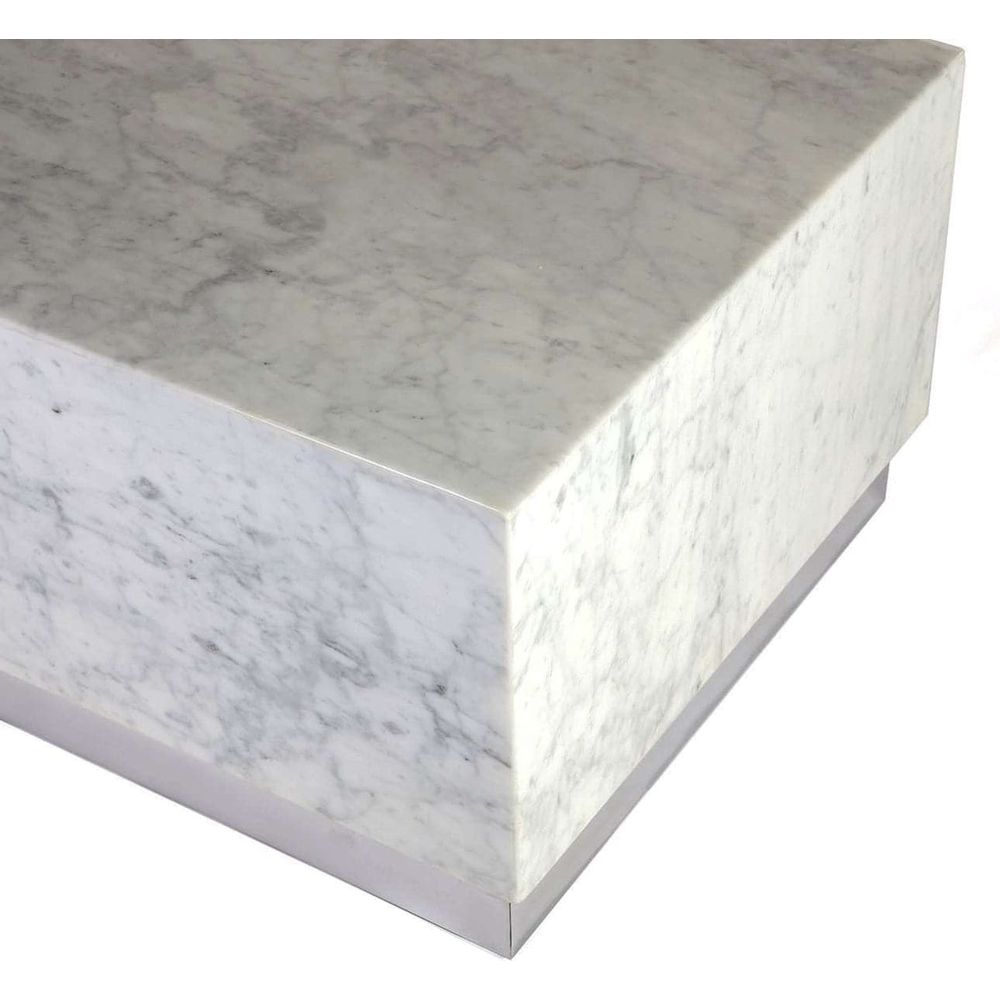 Carrera Marble Kubik Coffee Table - Large-France & Son-FV110WHT-Coffee Tables-2-France and Son
