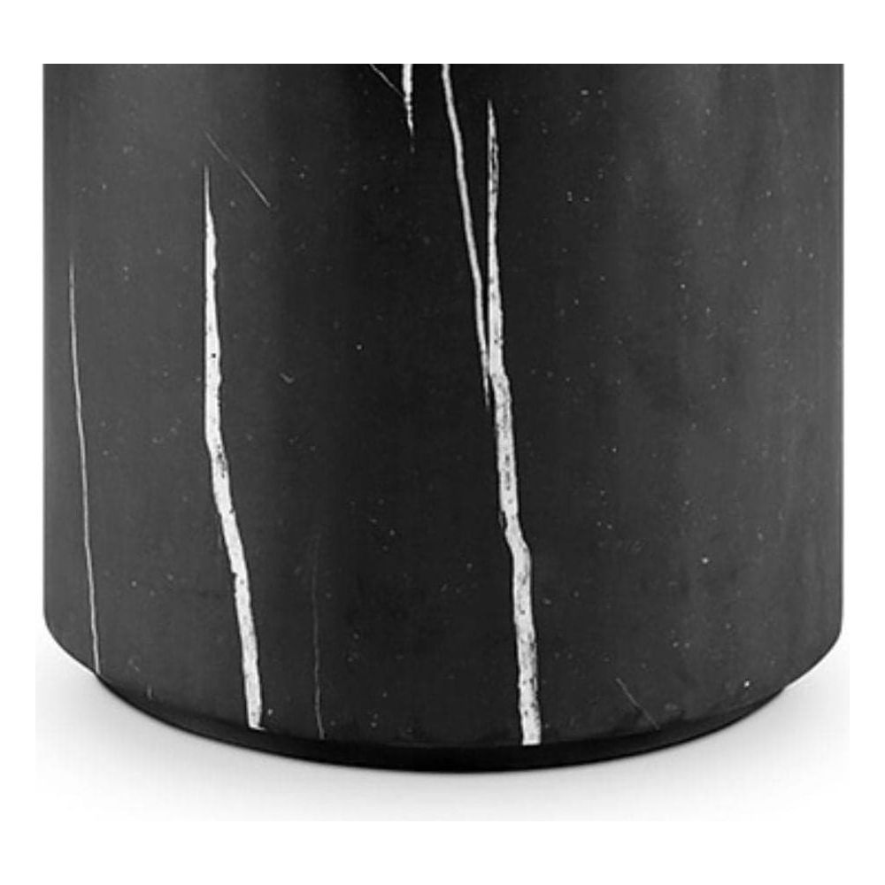 Nero Marquina Black Marble Drum Side Table - Classico-France & Son-FVT044MBLK-Side Tables-3-France and Son