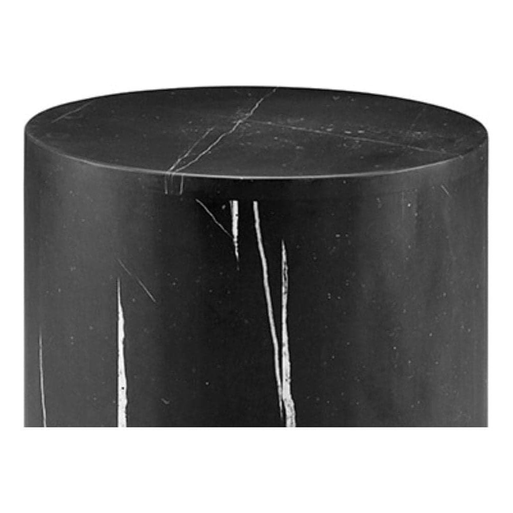 Nero Marquina Black Marble Drum Side Table - Classico-France & Son-FVT044MBLK-Side Tables-2-France and Son
