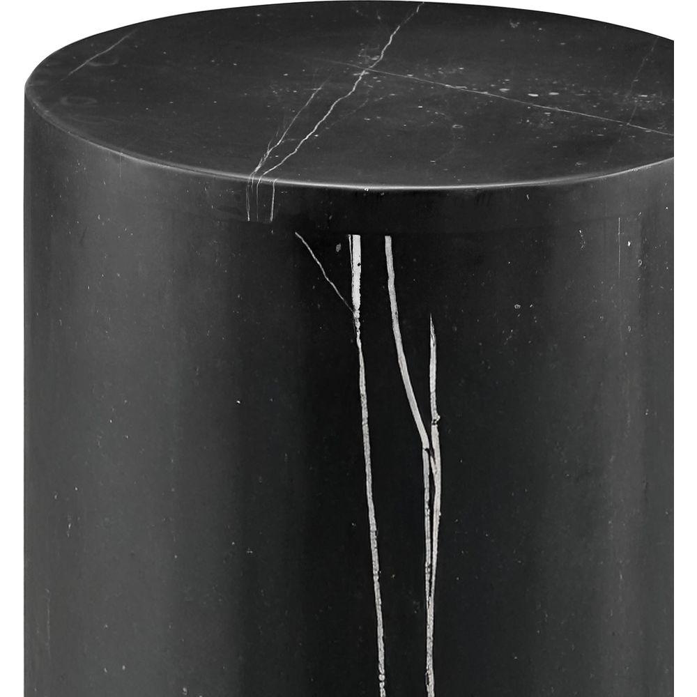 Monolith Marble Drum Pedestal Side Table - 28" Tall