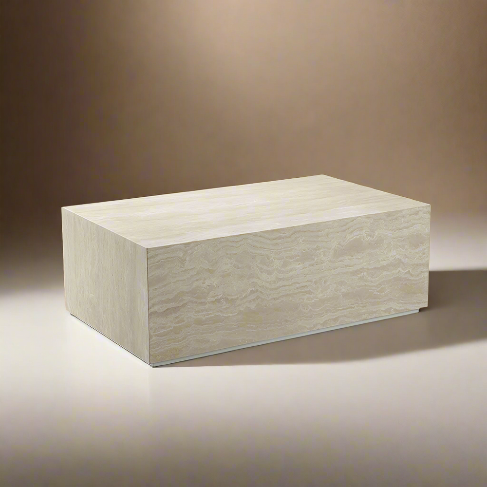 Travertine Monolith Rectangle Coffee Table - Large