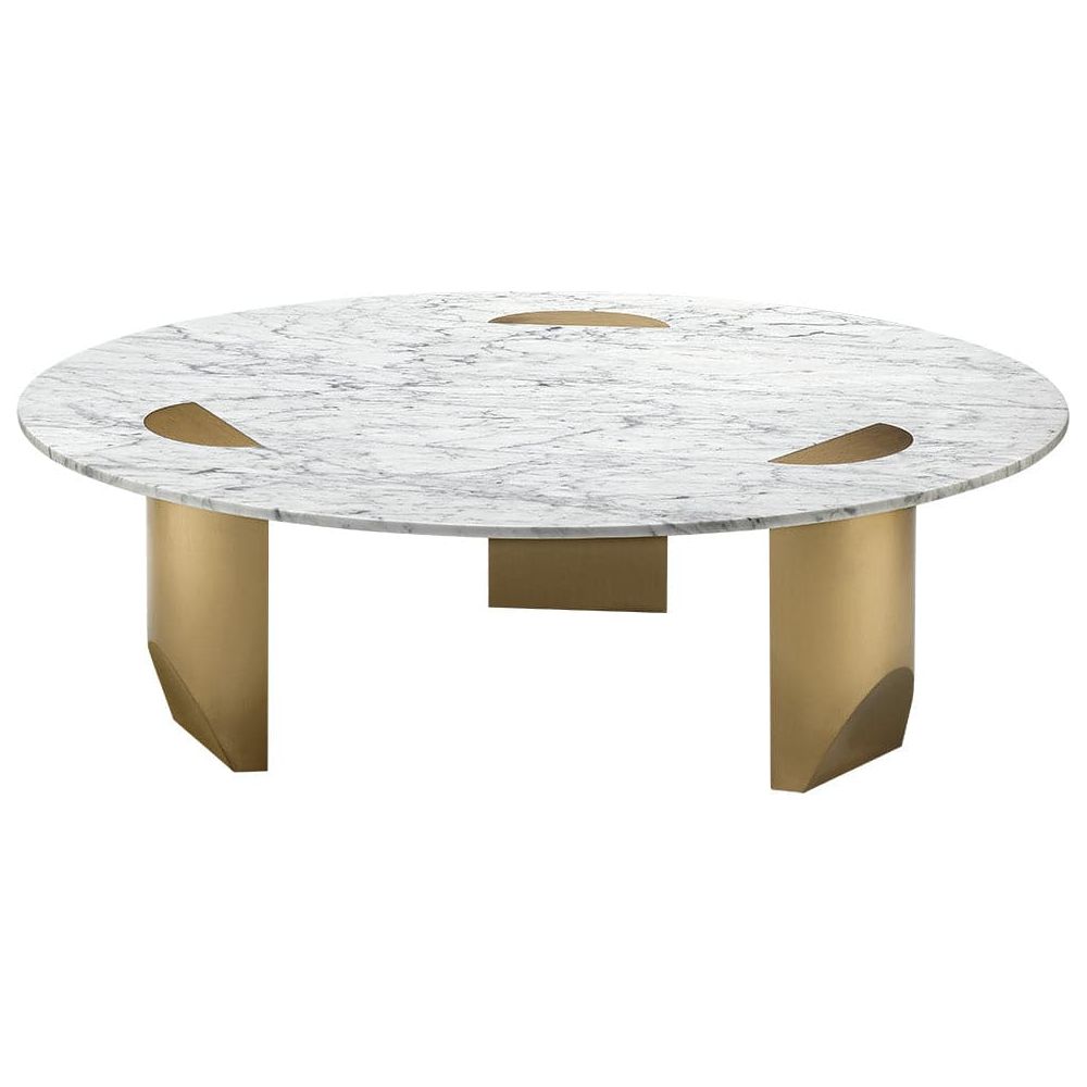 Patrina Carrara Marble Coffee Table-France & Son-FVT720MWHT-Coffee Tables-1-France and Son