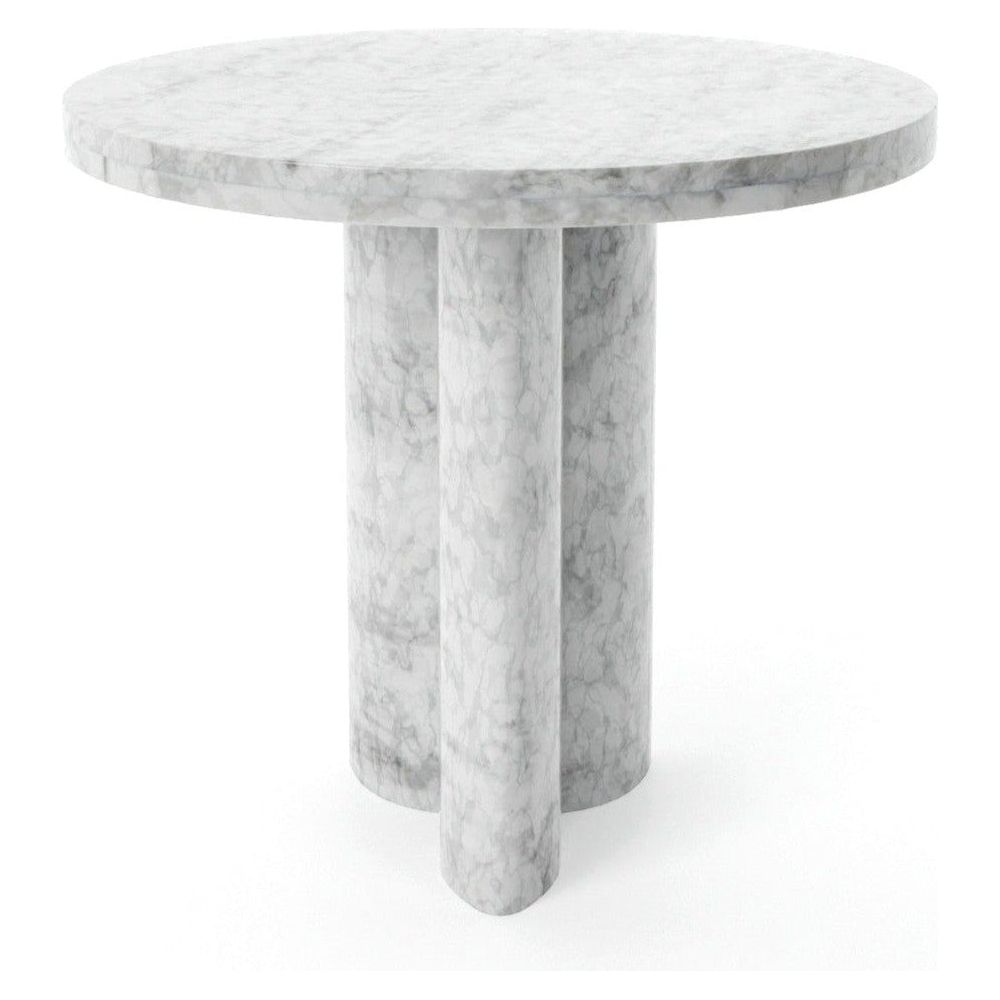 Giacomo Fluted Marble Side Table-France & Son-FVT937WHT-Side Tables-1-France and Son