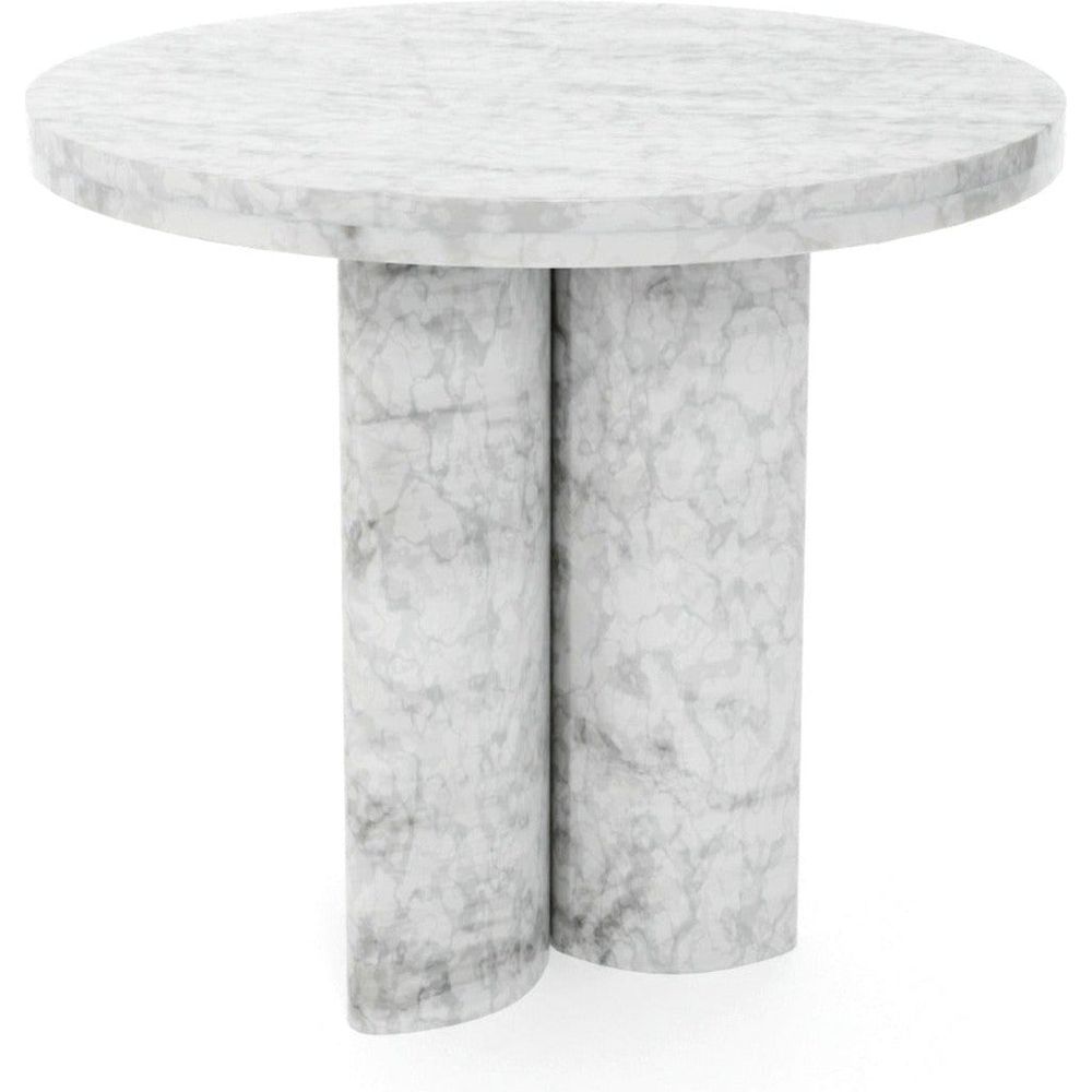 Giacomo Fluted Marble Side Table-France & Son-FVT937WHT-Side Tables-2-France and Son