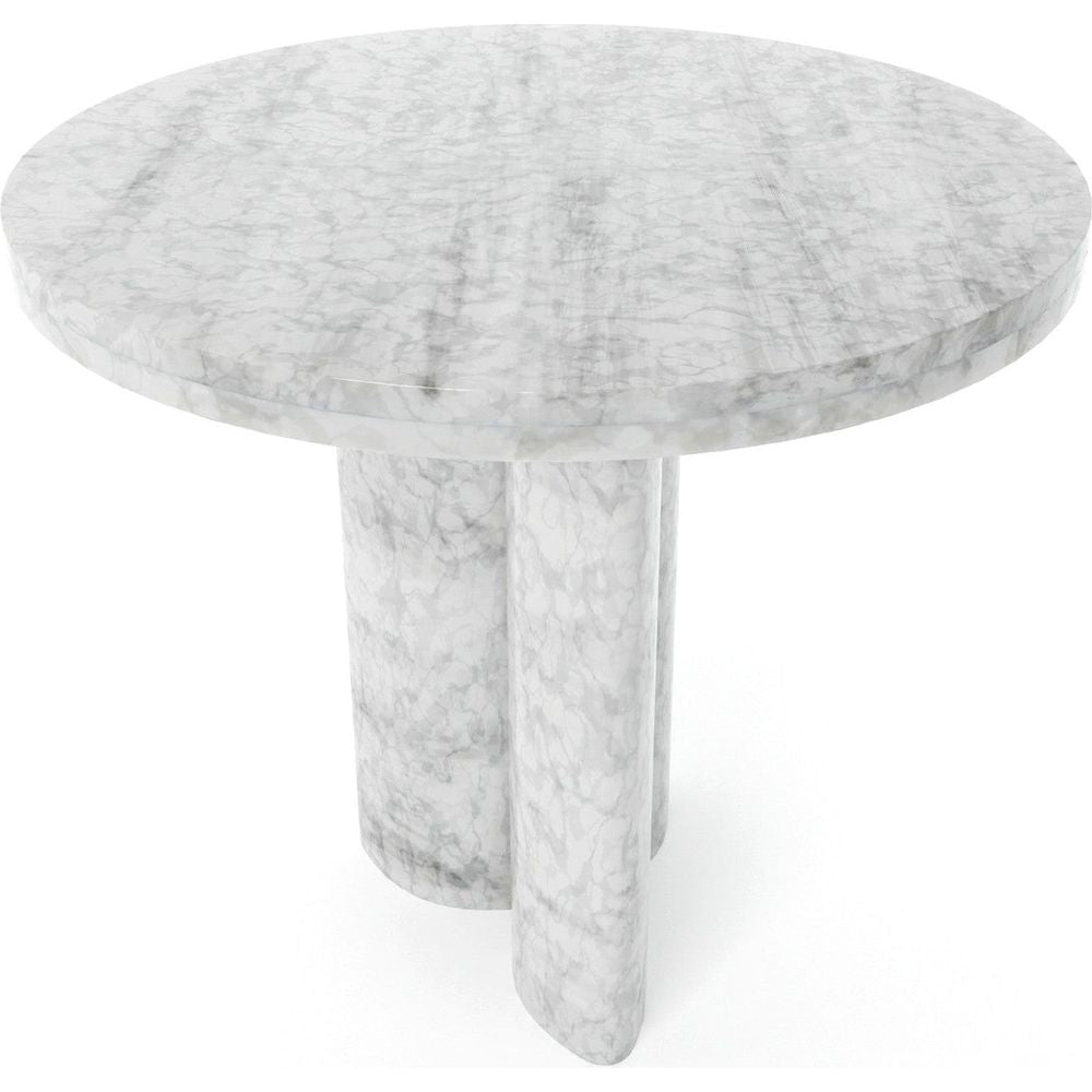 Giacomo Fluted Marble Side Table-France & Son-FVT937WHT-Side Tables-3-France and Son