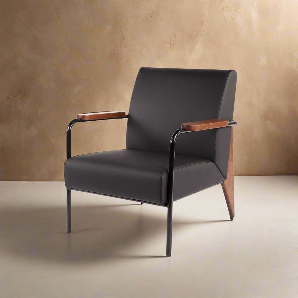 French Designer Lounge Chair - Black