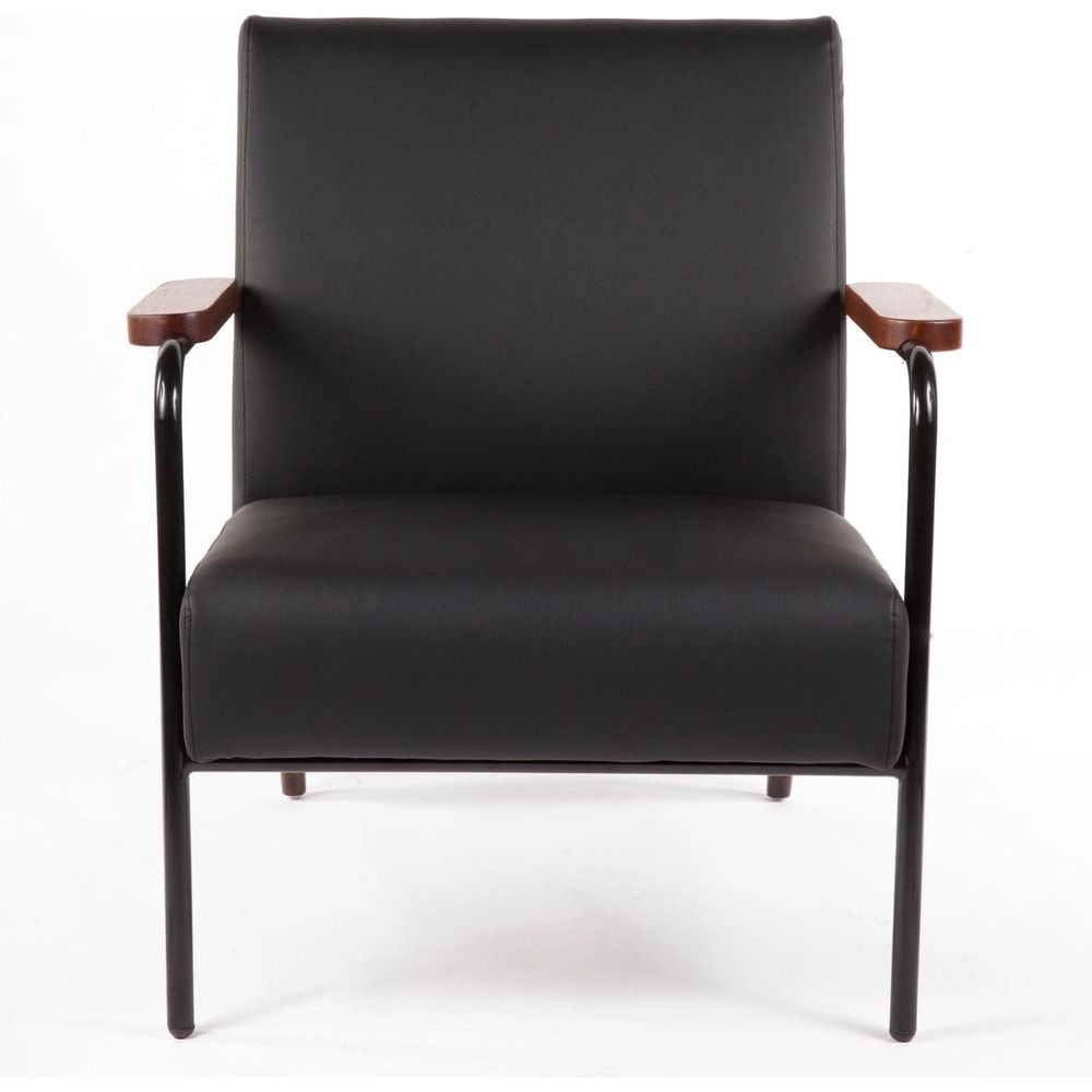 Prouve Salon Lounge Chair - Black-France & Son-FX88601BLK-Lounge ChairsSingle-4-France and Son
