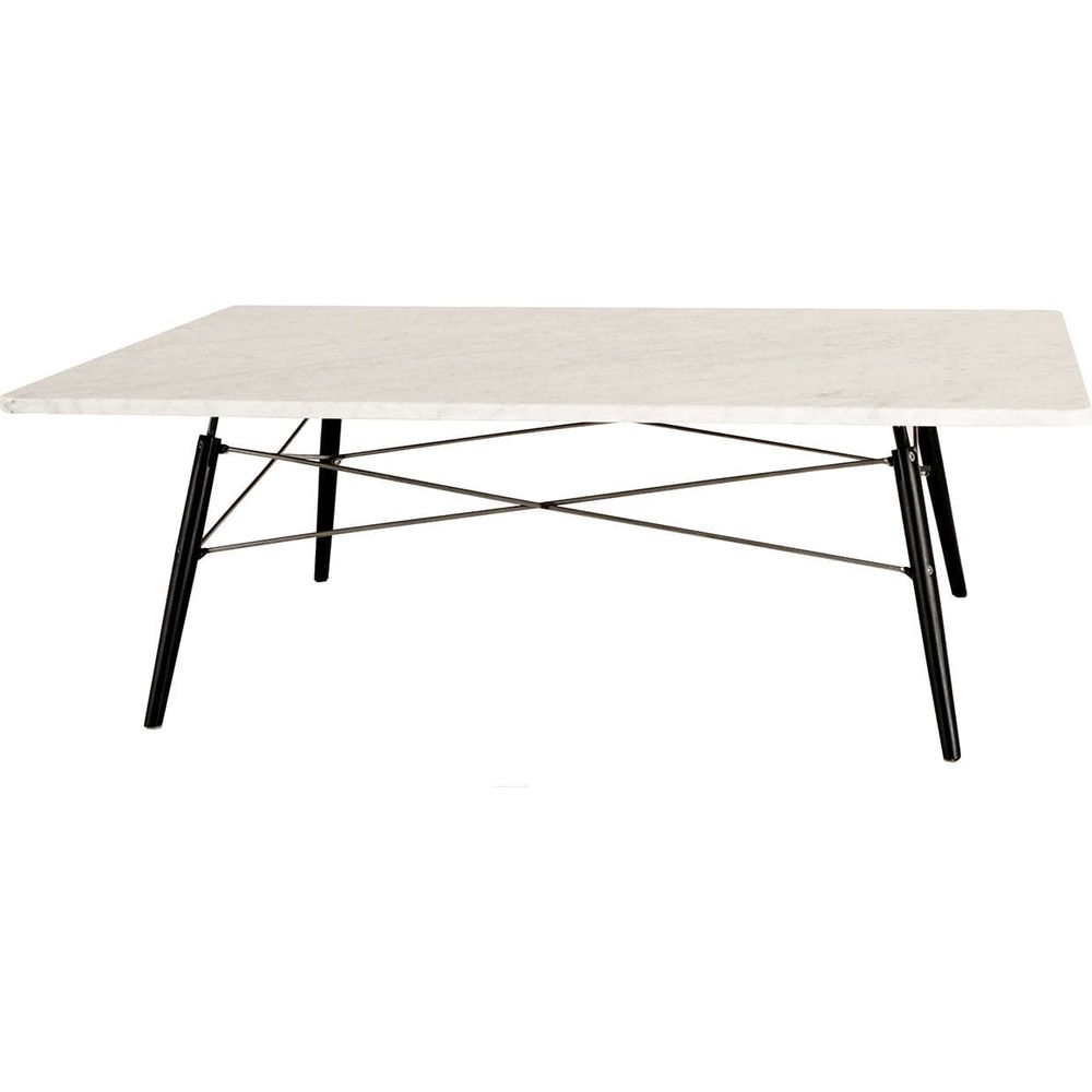 Carrara Marble Eiffel Base Coffee Table-France & Son-FXT1633WHT-Coffee Tables-1-France and Son