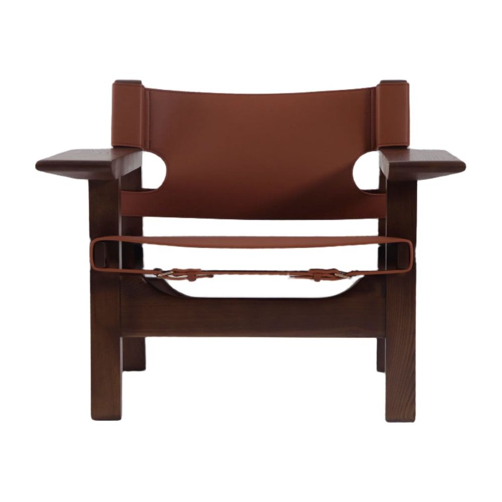 Spanish Chair with Leather Sling - Walnut