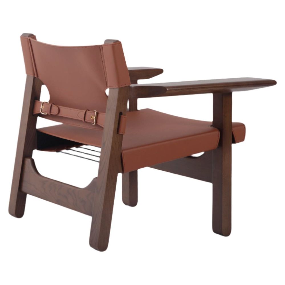 Spanish Chair with Leather Sling - Walnut
