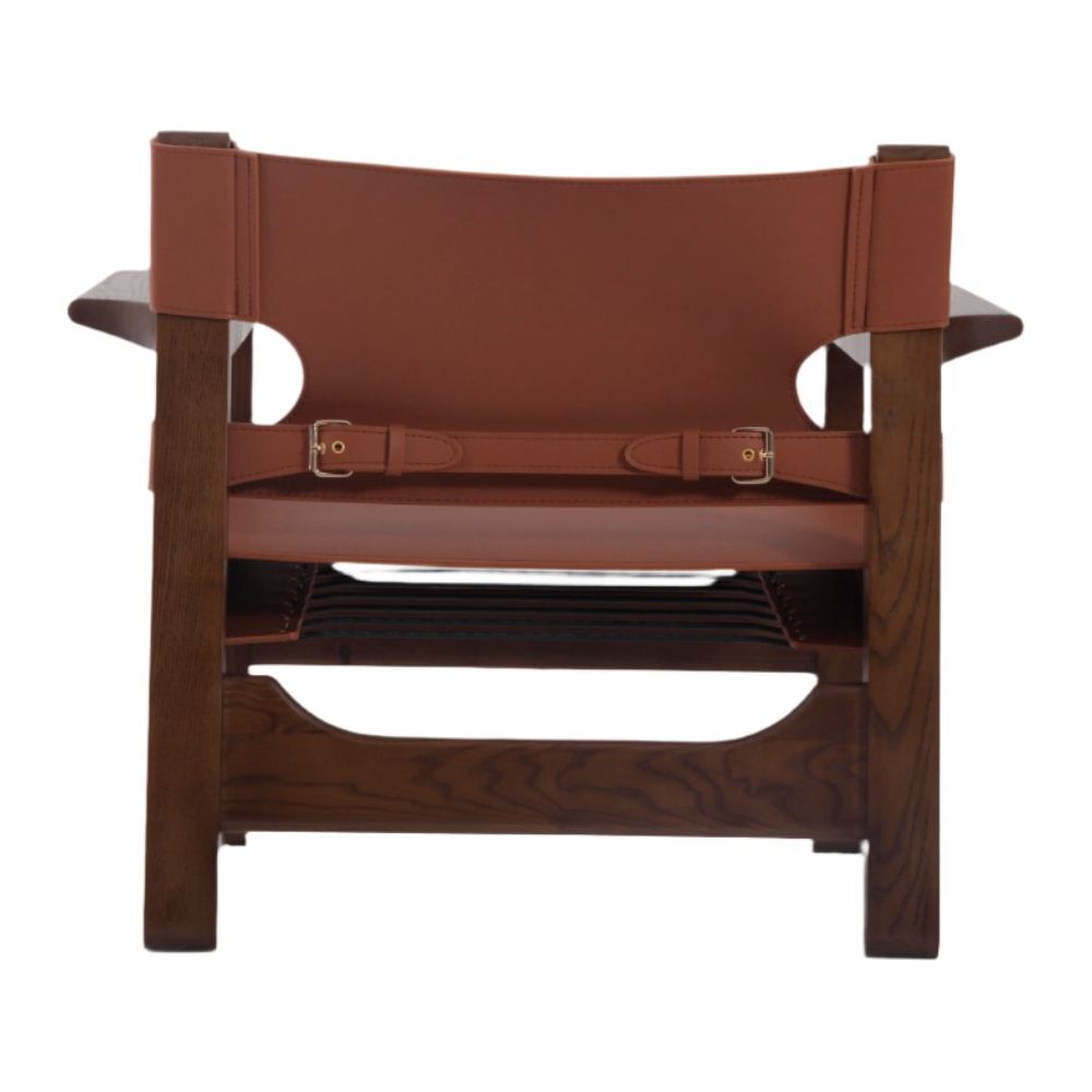 Spanish Chair with Leather Sling - Walnut