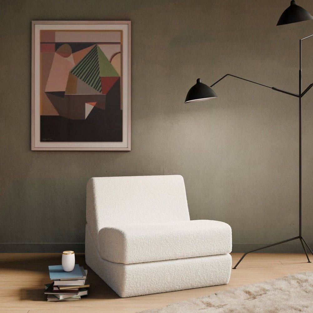 Triptych Convertible Lounge Chair-France & Son-FYC1391OWHT-Lounge Chairs-2-France and Son