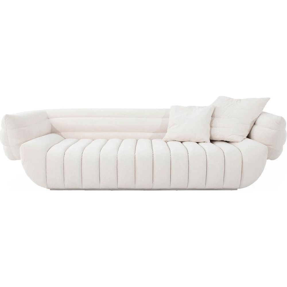 Claudette Channeled Sofa-France & Son-FYS0043IVORY-Sofas-1-France and Son