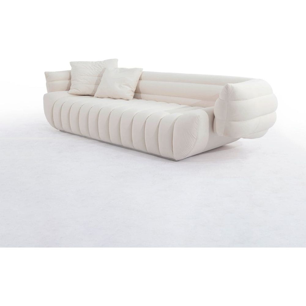 Claudette Channeled Sofa-France & Son-FYS0043IVORY-Sofas-2-France and Son