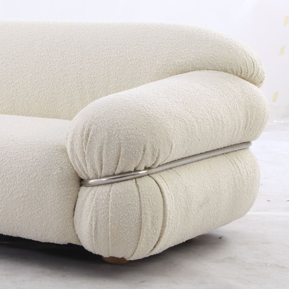 Sasann Three Seater 95" Sofa - Ivory Boucle