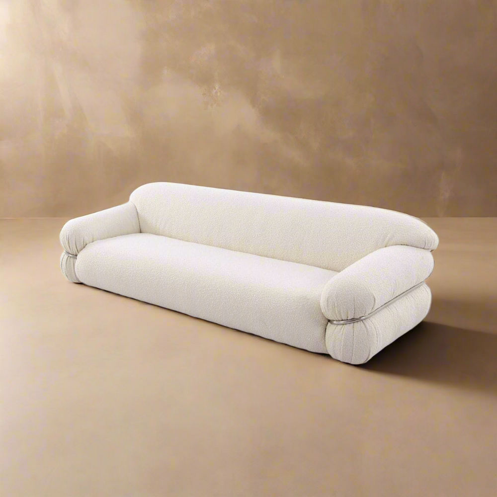 Sasann Three Seater 95" Sofa - Ivory Boucle