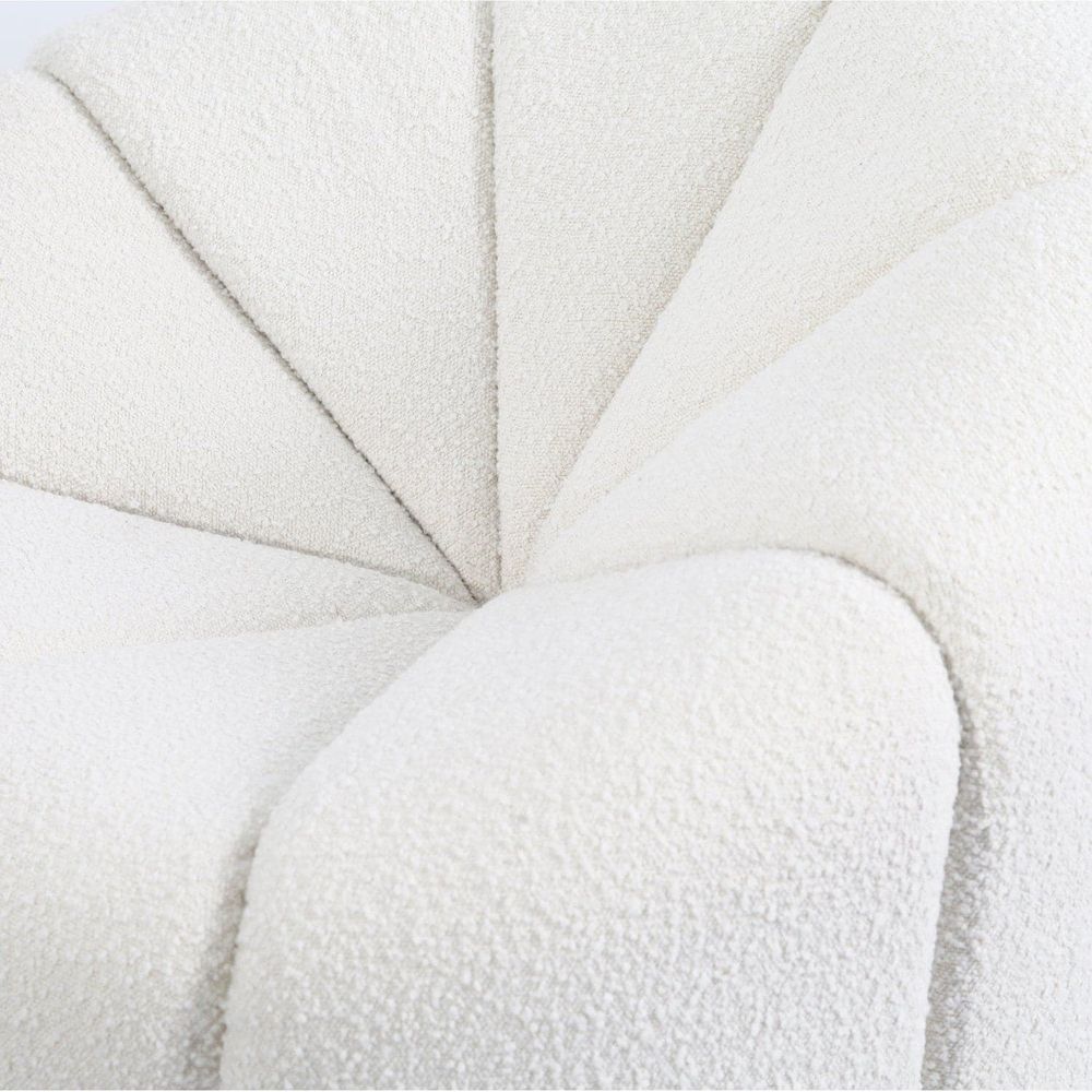Elysee Swivel Lounge Chair - Boucle-France & Son-FYS0111OWHT-Lounge Chairs-3-France and Son