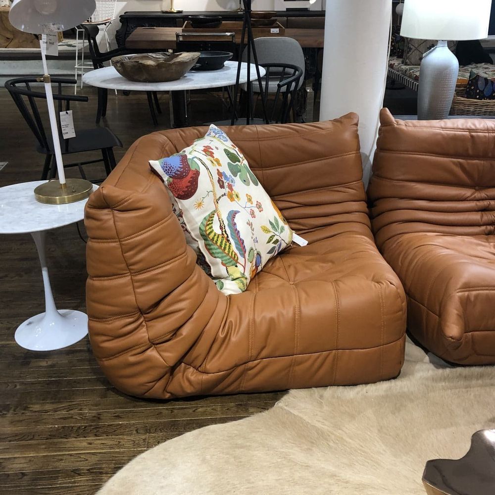 Lazy Lounger Sectional - Leather-FAS REPRO-FYS0530BRN-Corner-3-France and Son